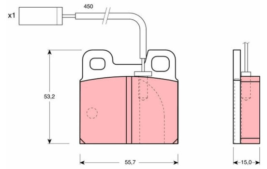 Kit de plaquettes de frein, frein à disque GDB1250 TRW, Image 2
