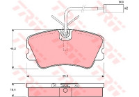 Kit de plaquettes de frein, frein à disque GDB1251 TRW