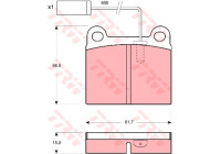 Kit de plaquettes de frein, frein à disque GDB1252 TRW