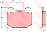 Kit de plaquettes de frein, frein à disque GDB1253 TRW