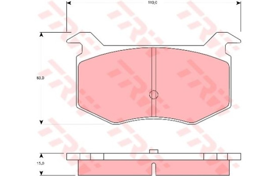 Kit de plaquettes de frein, frein à disque GDB1256 TRW