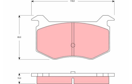 Kit de plaquettes de frein, frein à disque GDB1256 TRW, Image 2