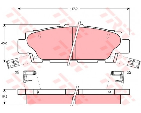 Kit de plaquettes de frein, frein à disque GDB1257 TRW