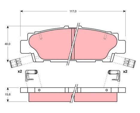 Kit de plaquettes de frein, frein à disque GDB1257 TRW, Image 2