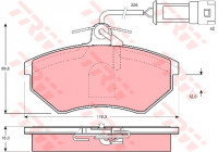 Kit de plaquettes de frein, frein à disque GDB1281 TRW