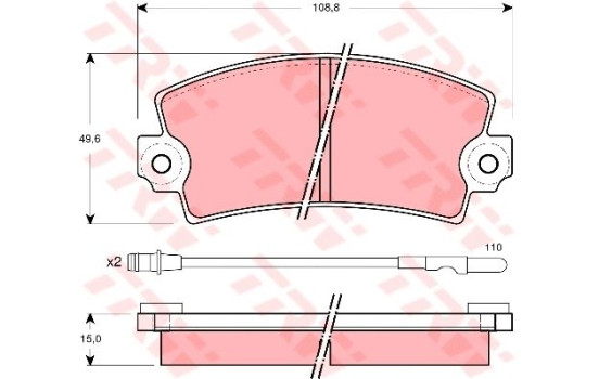 Kit de plaquettes de frein, frein à disque GDB1303 TRW