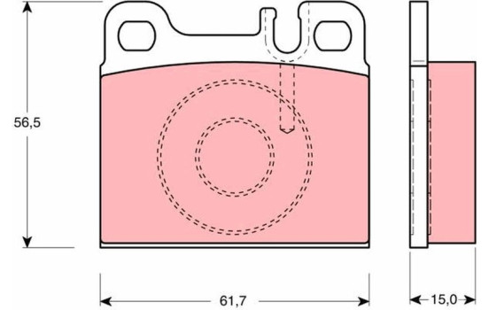 Kit de plaquettes de frein, frein à disque GDB1331 TRW, Image 2