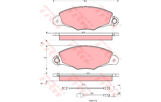 Kit de plaquettes de frein, frein à disque GDB1336 TRW
