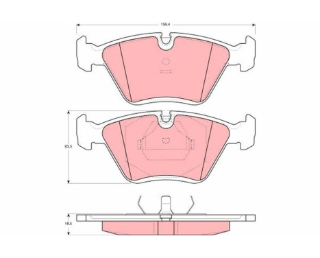 Kit de plaquettes de frein, frein à disque GDB1355 TRW, Image 2