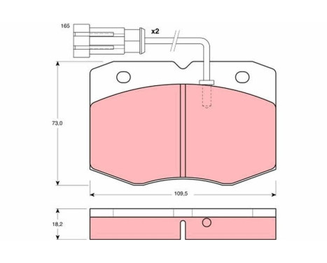 Kit de plaquettes de frein, frein à disque GDB1356 TRW, Image 2