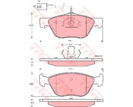 Kit de plaquettes de frein, frein à disque GDB1362 TRW