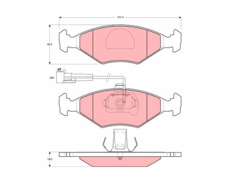 Kit de plaquettes de frein, frein à disque GDB1393 TRW, Image 2