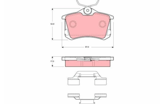 Kit de plaquettes de frein, frein à disque GDB1416 TRW, Image 2