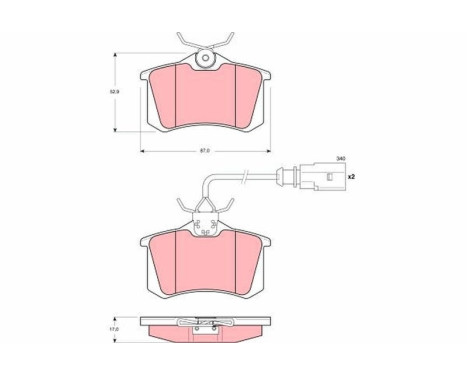 Kit de plaquettes de frein, frein à disque GDB1417 TRW, Image 2