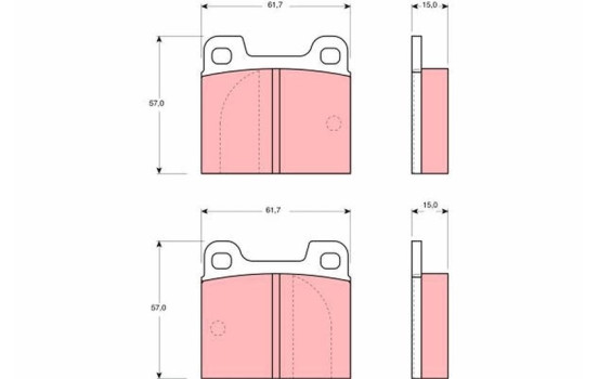 Kit de plaquettes de frein, frein à disque GDB142 TRW, Image 2