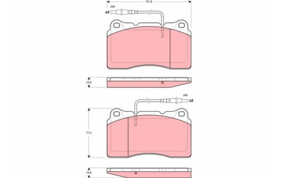 Kit de plaquettes de frein, frein à disque GDB1431 TRW, Image 2