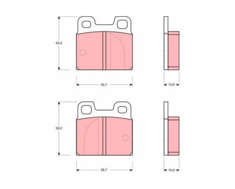 Kit de plaquettes de frein, frein à disque GDB144 TRW, Image 2