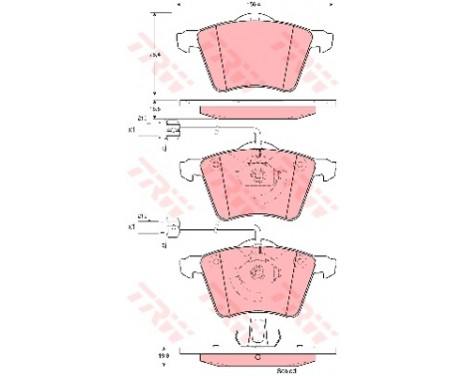 Kit de plaquettes de frein, frein à disque GDB1459 TRW