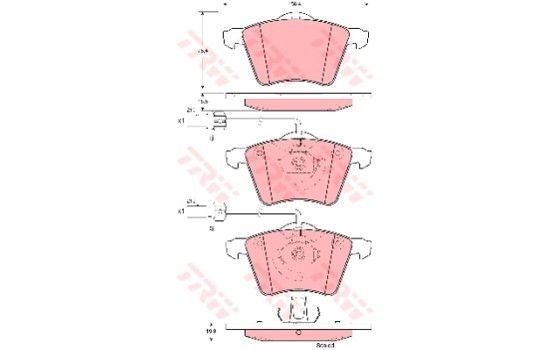 Kit de plaquettes de frein, frein à disque GDB1459 TRW