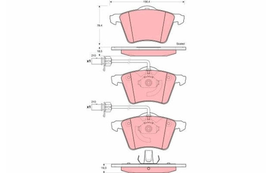 Kit de plaquettes de frein, frein à disque GDB1459 TRW, Image 2