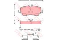 Kit de plaquettes de frein, frein à disque GDB1480 TRW