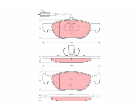 Kit de plaquettes de frein, frein à disque GDB1486 TRW, Image 2