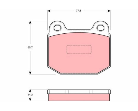 Kit de plaquettes de frein, frein à disque GDB1493 TRW, Image 2