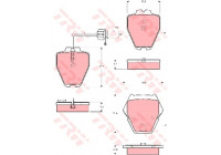 Kit de plaquettes de frein, frein à disque GDB1505 TRW