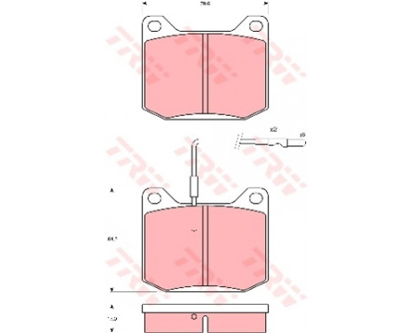 Kit de plaquettes de frein, frein à disque GDB151 TRW