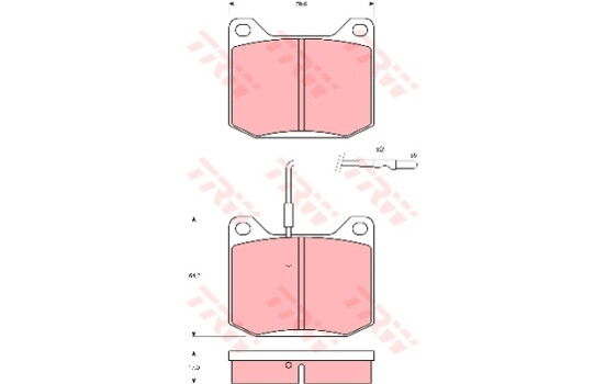 Kit de plaquettes de frein, frein à disque GDB151 TRW