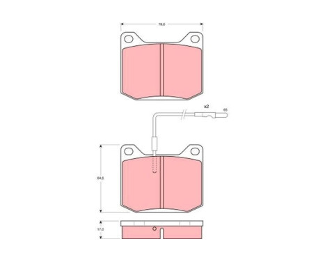 Kit de plaquettes de frein, frein à disque GDB151 TRW, Image 2