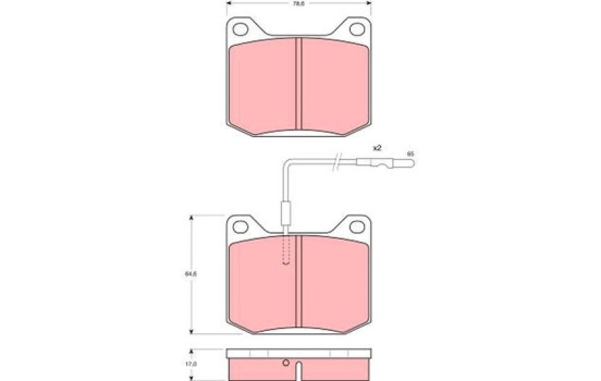Kit de plaquettes de frein, frein à disque GDB151 TRW, Image 2