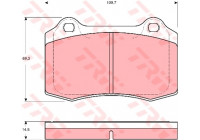 Kit de plaquettes de frein, frein à disque GDB1513 TRW