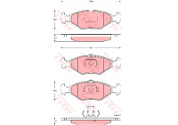 Kit de plaquettes de frein, frein à disque GDB1533 TRW