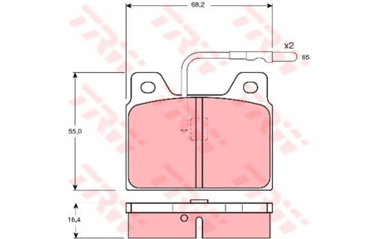 Kit de plaquettes de frein, frein à disque GDB156 TRW