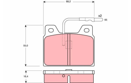 Kit de plaquettes de frein, frein à disque GDB156 TRW, Image 2