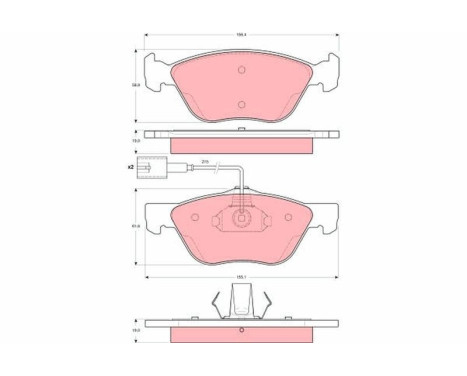 Kit de plaquettes de frein, frein à disque GDB1602 TRW, Image 2