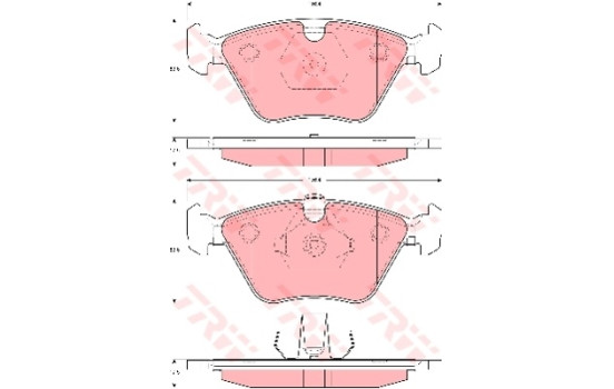 Kit de plaquettes de frein, frein à disque GDB1619 TRW