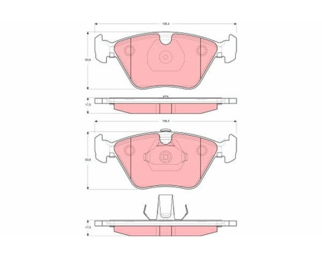 Kit de plaquettes de frein, frein à disque GDB1619 TRW, Image 2