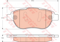 Kit de plaquettes de frein, frein à disque GDB1669 TRW