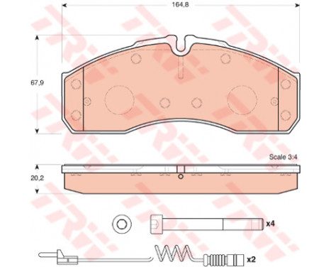 Kit de plaquettes de frein, frein à disque GDB1694 TRW