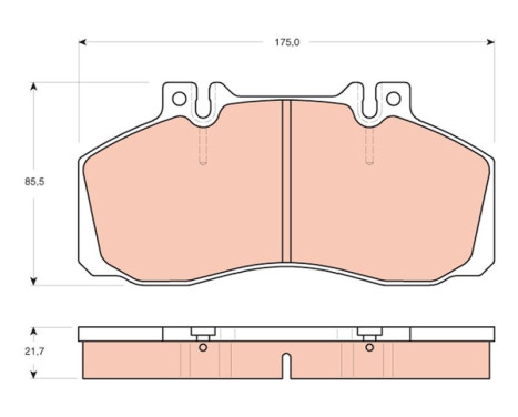 Kit de plaquettes de frein, frein à disque GDB1695 TRW, Image 2