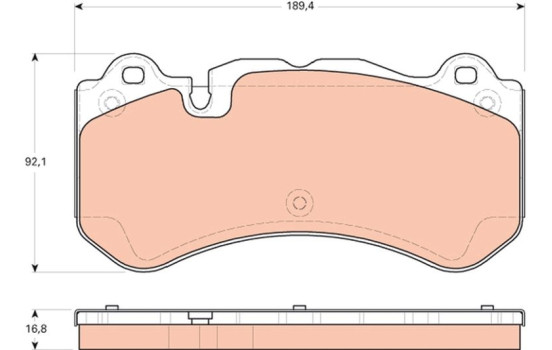 Kit de plaquettes de frein, frein à disque GDB1710 TRW, Image 2