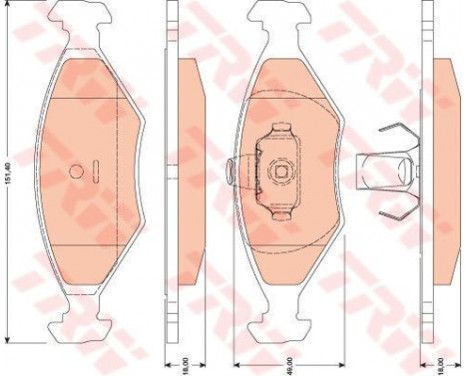 Kit de plaquettes de frein, frein à disque GDB1751 TRW