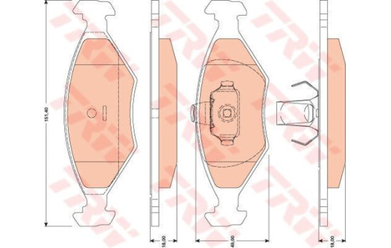 Kit de plaquettes de frein, frein à disque GDB1751 TRW