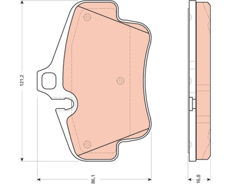 Kit de plaquettes de frein, frein à disque GDB1758 TRW, Image 2