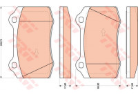 Kit de plaquettes de frein, frein à disque GDB1772 TRW