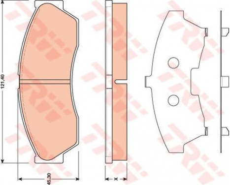 Kit de plaquettes de frein, frein à disque GDB1796 TRW