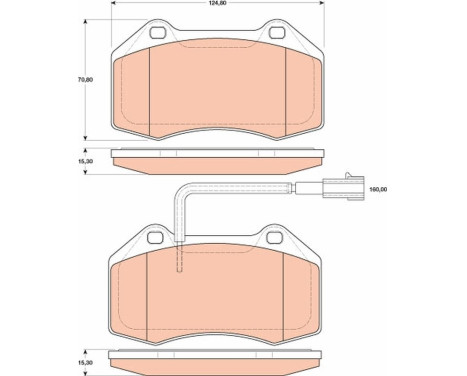 Kit de plaquettes de frein, frein à disque GDB1812 TRW, Image 2