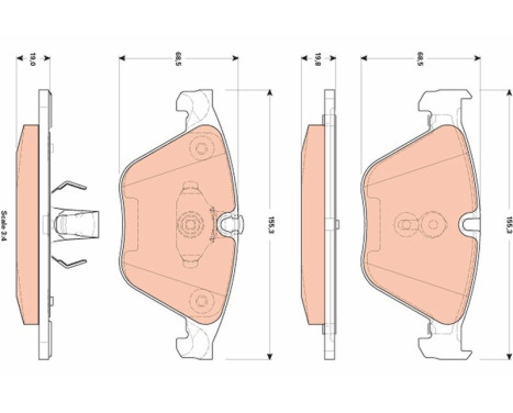 Kit de plaquettes de frein, frein à disque GDB1854 TRW, Image 2